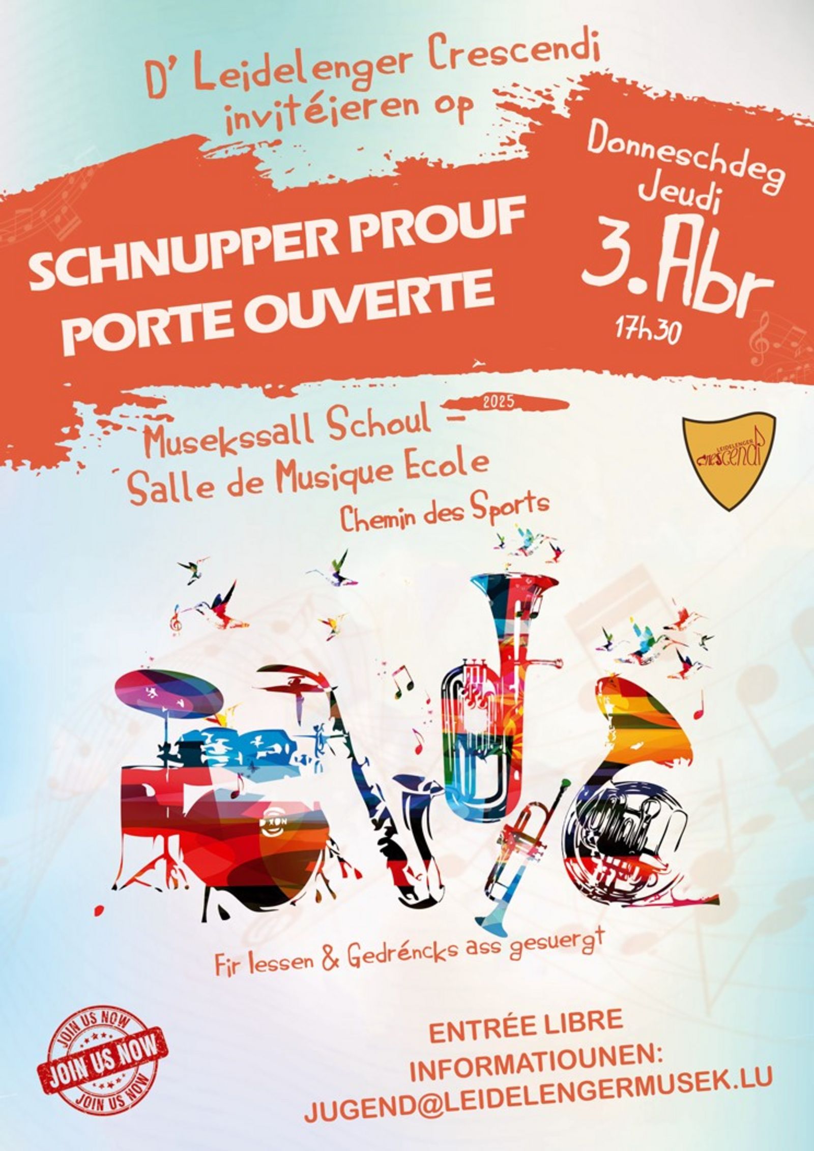 Schnupper Prouf – Porte ouverte