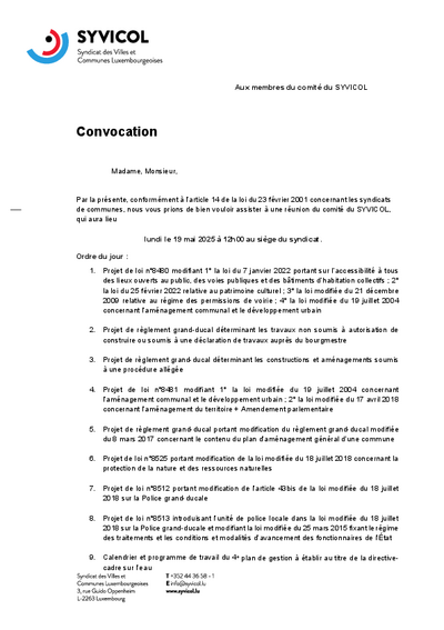 Syvicol réunion comité