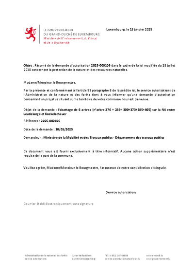 Abattage de six arbres