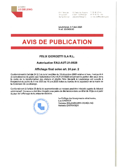 Avis Felix Giorgetti