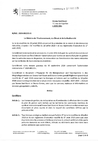 Plan de gestion dans le cadre des mesures de gestion, de restauration ou d’amélioration des mares existantes