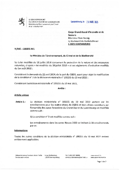 Entraînements CGDIS Zone Natura 2000