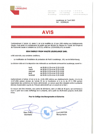 EEW Energy from Waste Leudelange Sarl