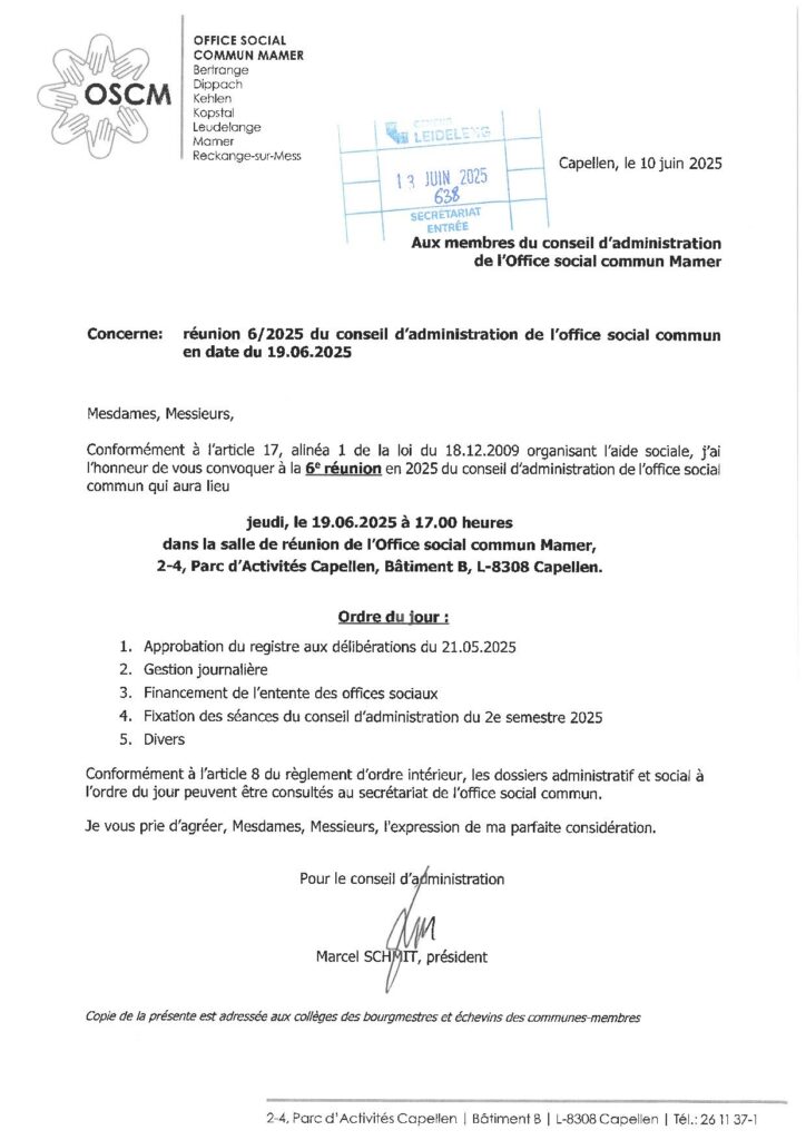 OSCM réunion comité