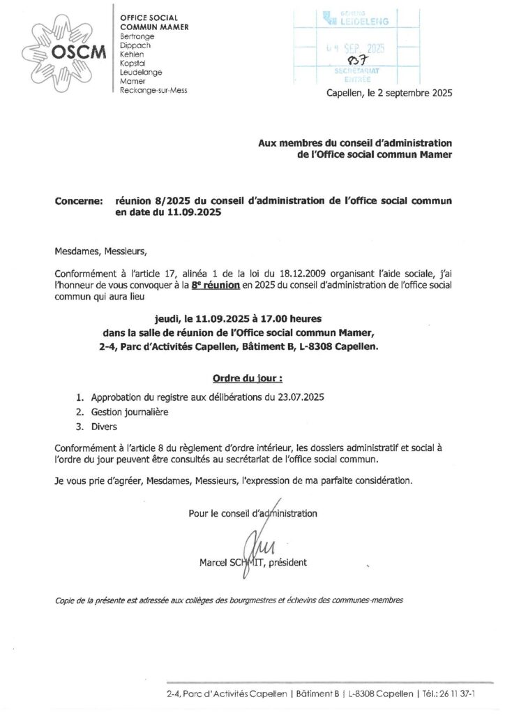 OSCM réunion comité