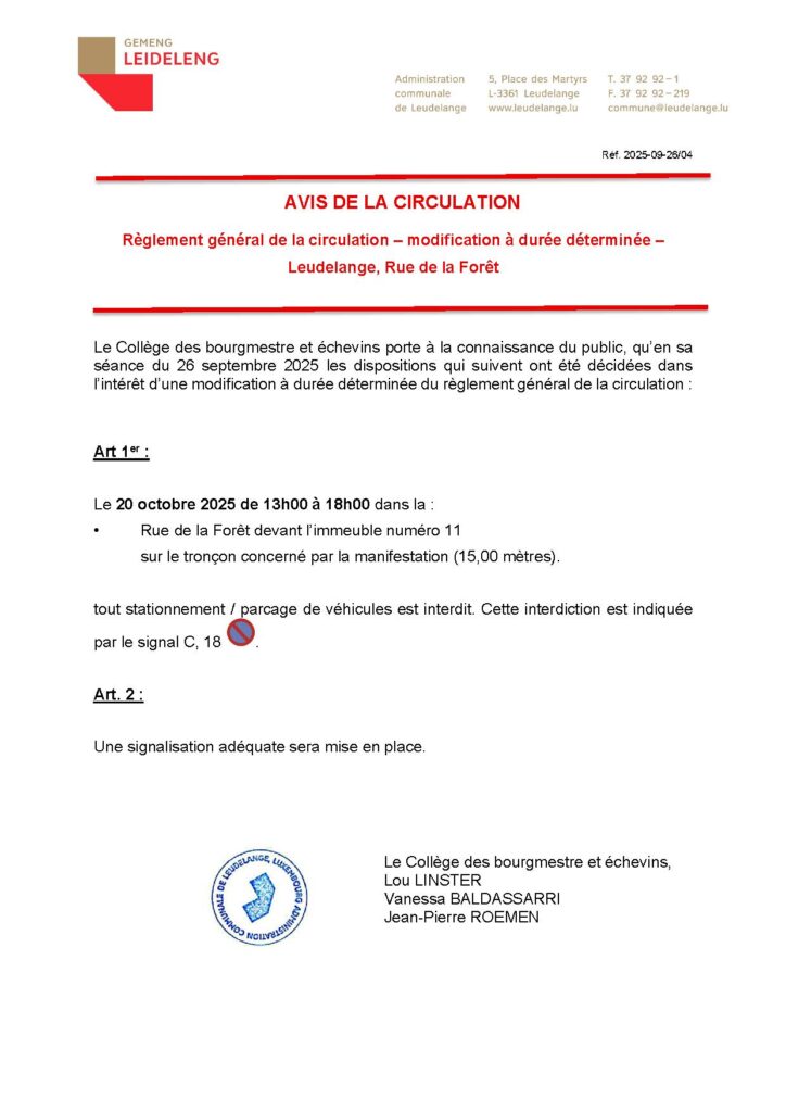 Avis Rue de la Forêt