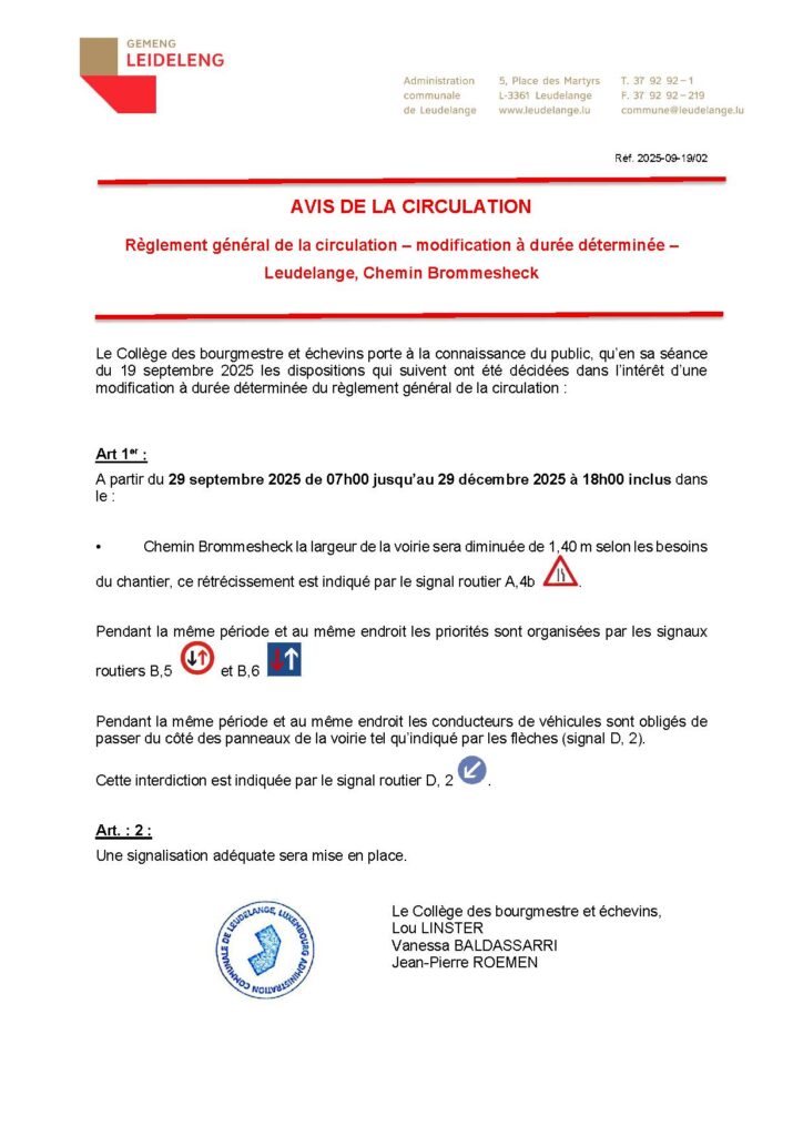 Avis Chemin Brommesheck