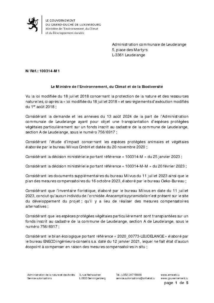 Autorisation plantation des spécimens d’orchidées Anacamptis pyramidali