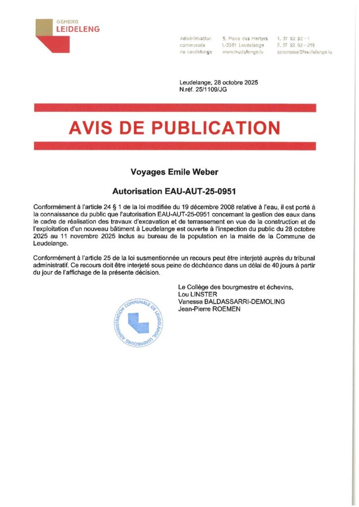 AVIS DE PUBLICATION Voyages Emile Weber 2